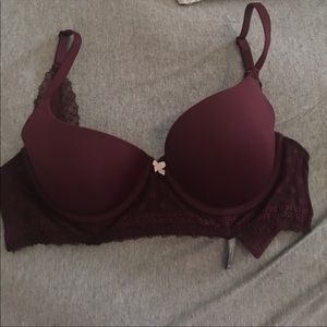 Burgundy Lacey Aerie Bra